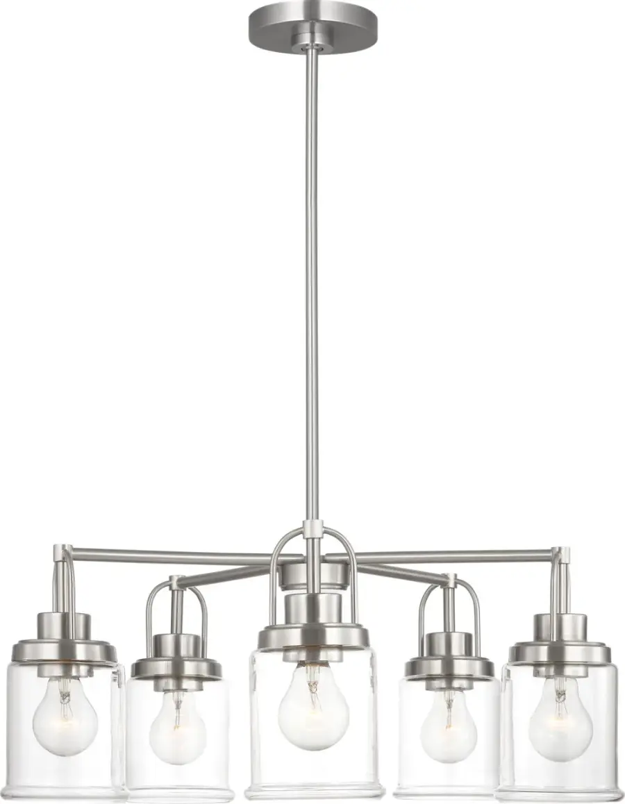 Anders Five Light Chandelier in Brushed Nickel - Image 1