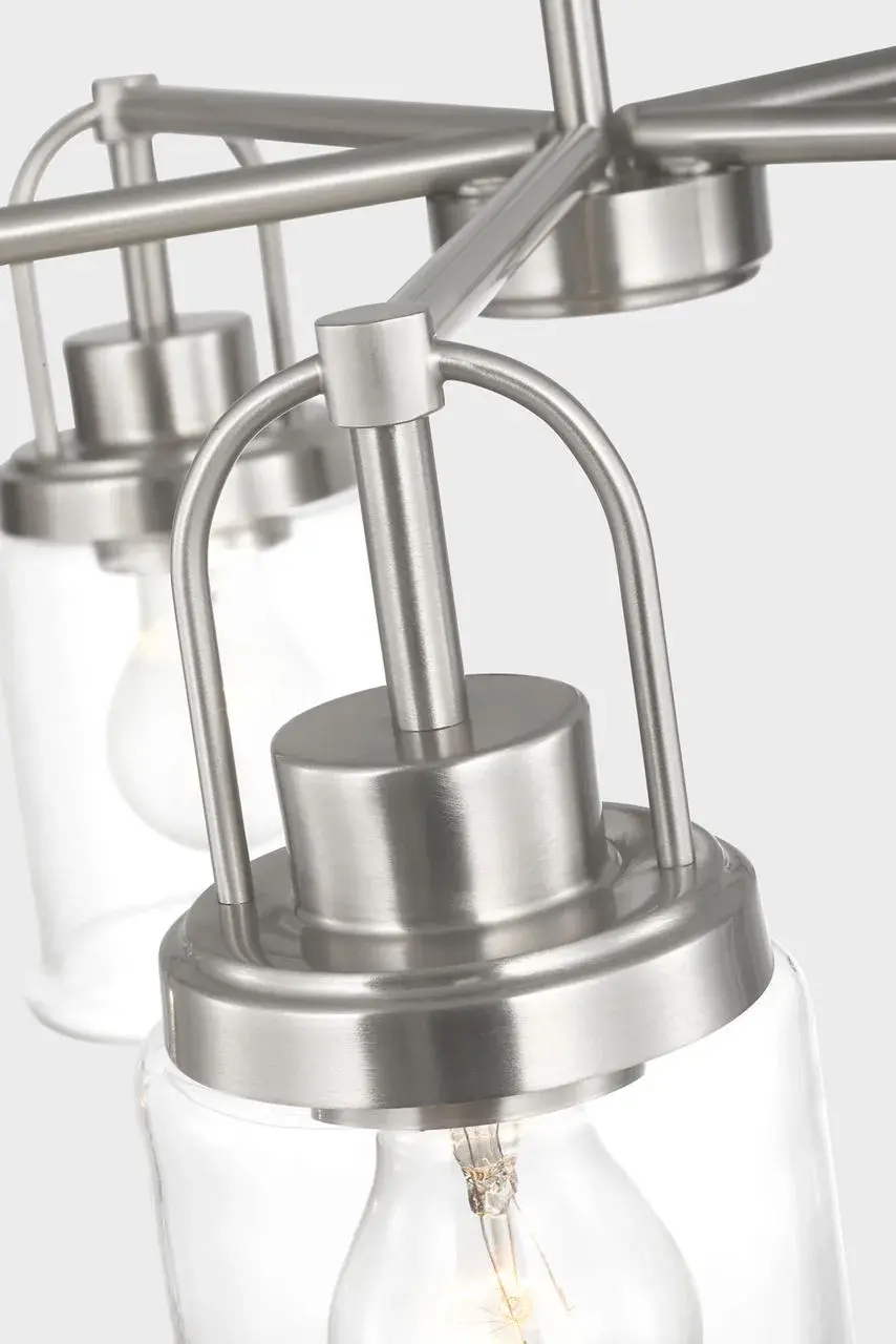 Anders Five Light Chandelier in Brushed Nickel - Image 3