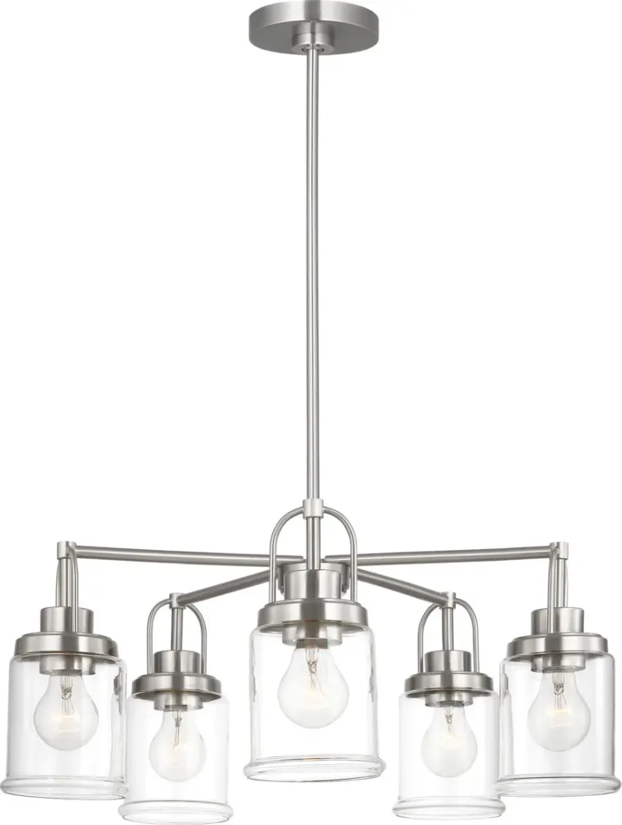 Anders Five Light Chandelier in Brushed Nickel - Image 2