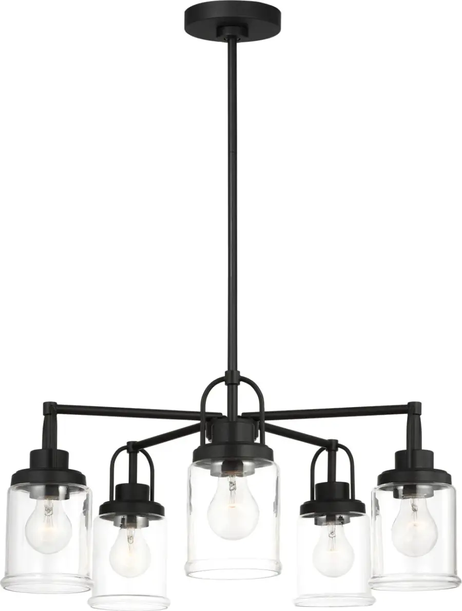 Anders Five Light Chandelier in Midnight Black - Image 1