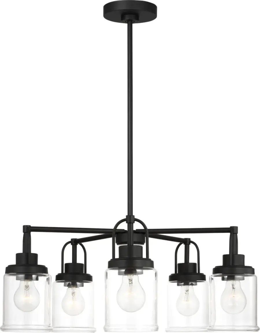 Anders Five Light Chandelier in Midnight Black - Image 2