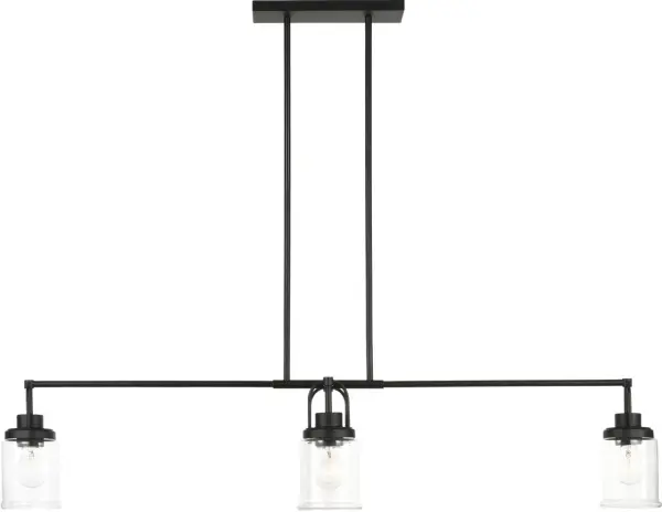 The Anders chandelier brings contemporary sophistication with its clean-lined four-light design in a striking Midnight Black finish. Perfect for modern and industrial-inspired spaces seeking dramatic impact. - alternate view