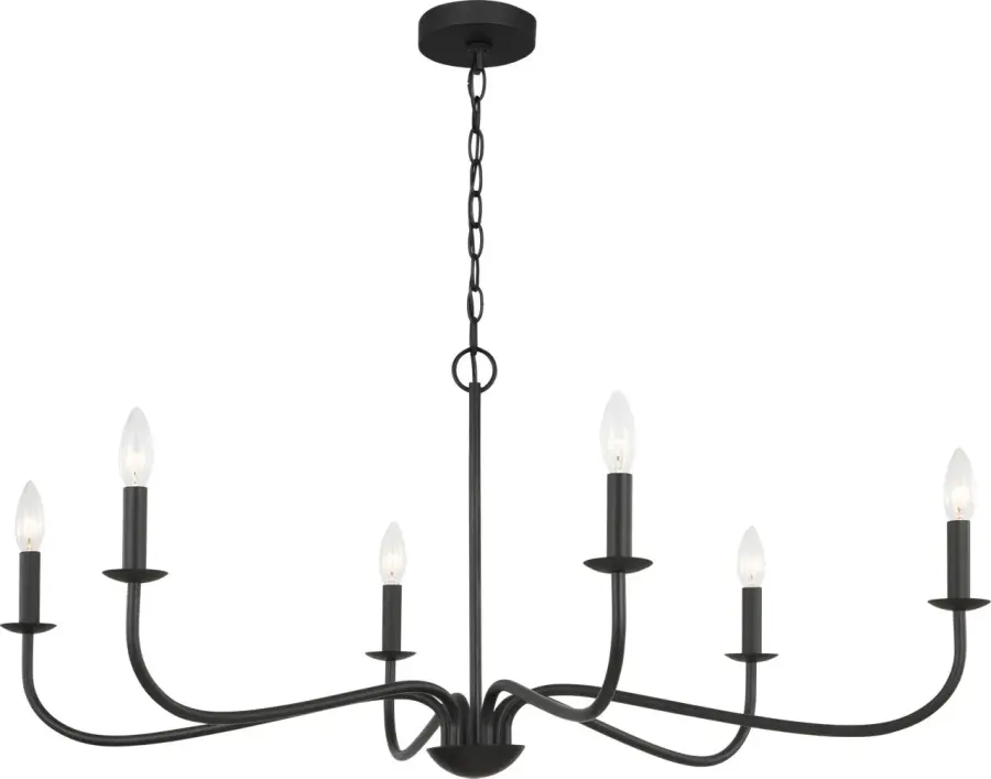 Abells Six Light Chandelier in Midnight Black - Image 1