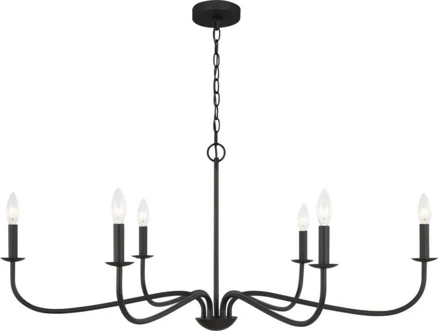 Abells Six Light Chandelier in Midnight Black - Image 2