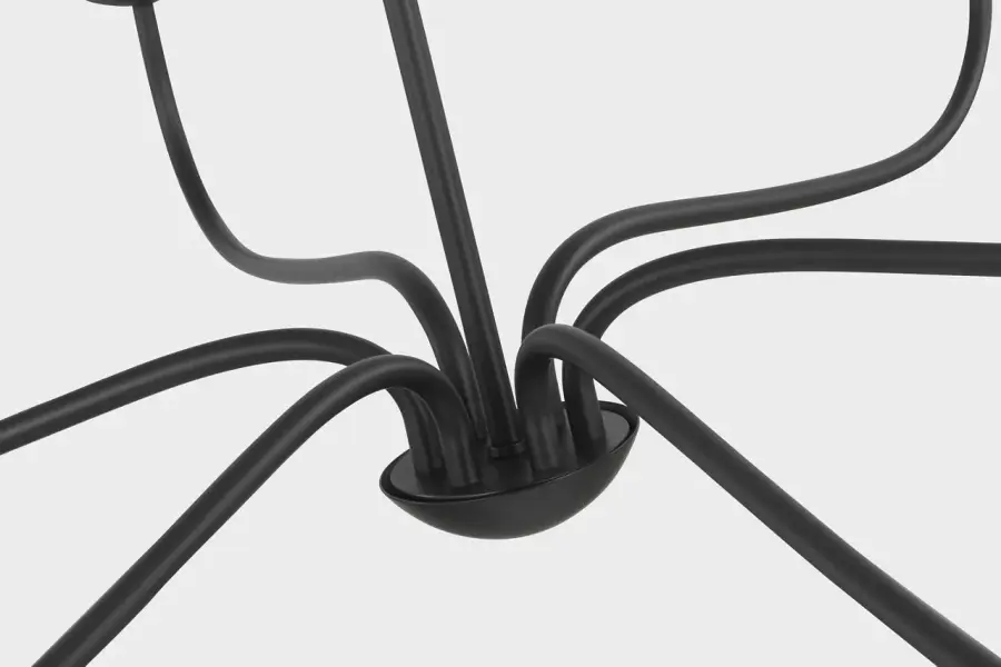 Abells Six Light Chandelier in Midnight Black - Image 3