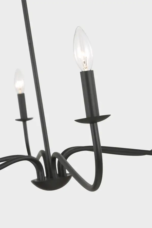 Abells Six Light Chandelier in Midnight Black - Image 4