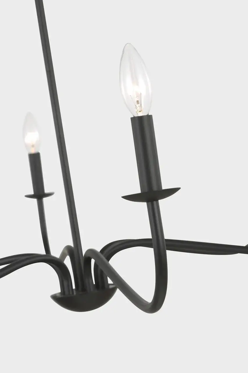 Abells Six Light Chandelier in Midnight Black - Image 4