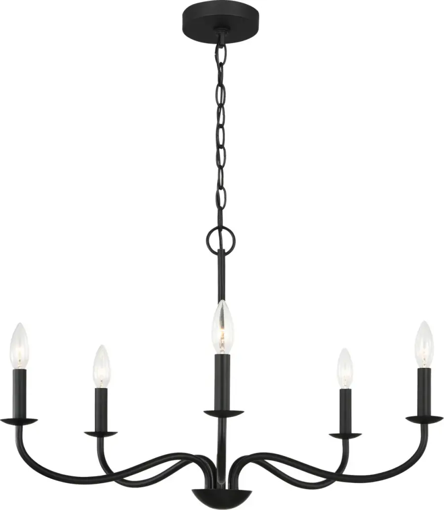 Abells Five Light Chandelier in Midnight Black - Image 2