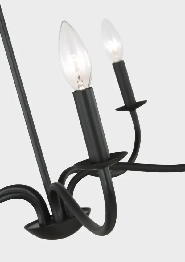 Abells Five Light Chandelier in Midnight Black - Image 4
