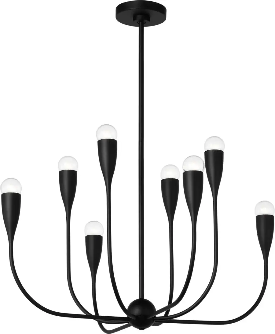 Maya Eight Light Chandelier in Midnight Black - Image 2