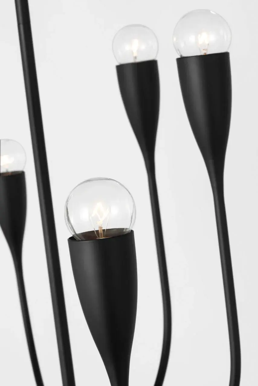 Maya Eight Light Chandelier in Midnight Black - Image 4