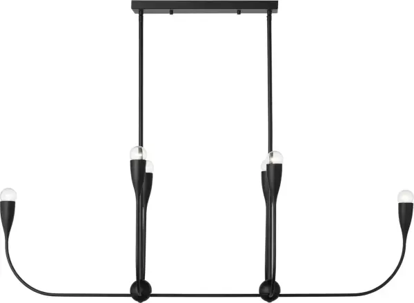 Maya Six Light Linear Chandelier in Midnight Black - Image 3