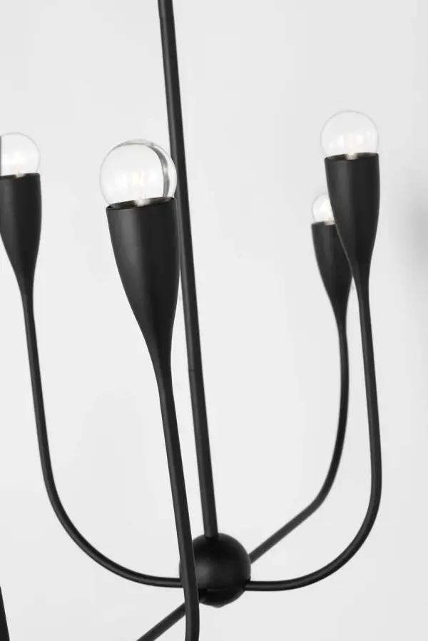 Maya Six Light Linear Chandelier in Midnight Black - Image 5
