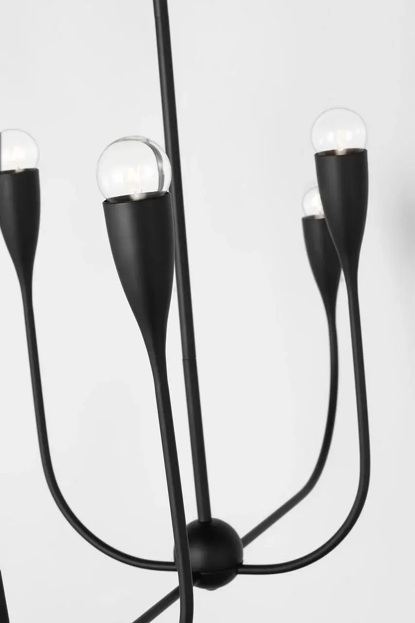 Maya Six Light Linear Chandelier in Midnight Black - Image 5