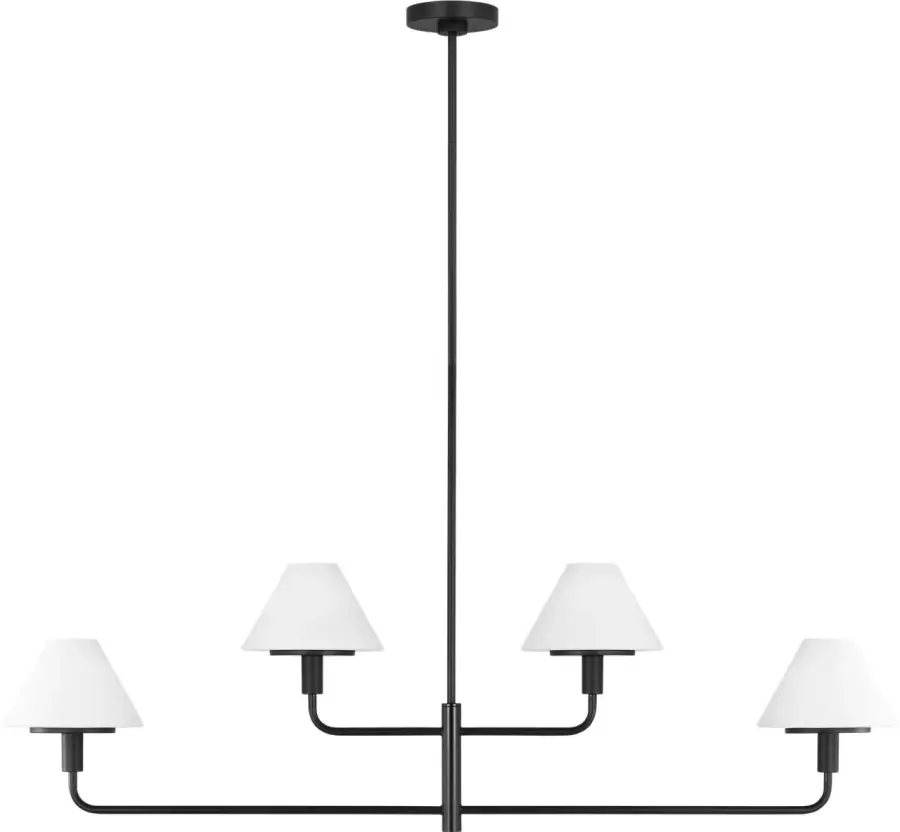 Mendota Four Light Chandelier in Midnight Black - Image 1