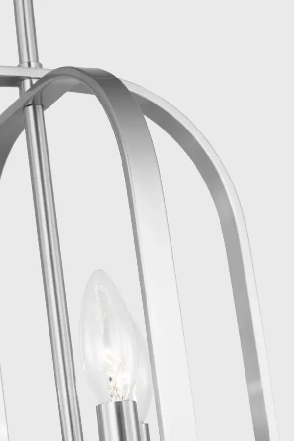 Loretto Three Light Chandelier in Brushed Nickel - Image 13