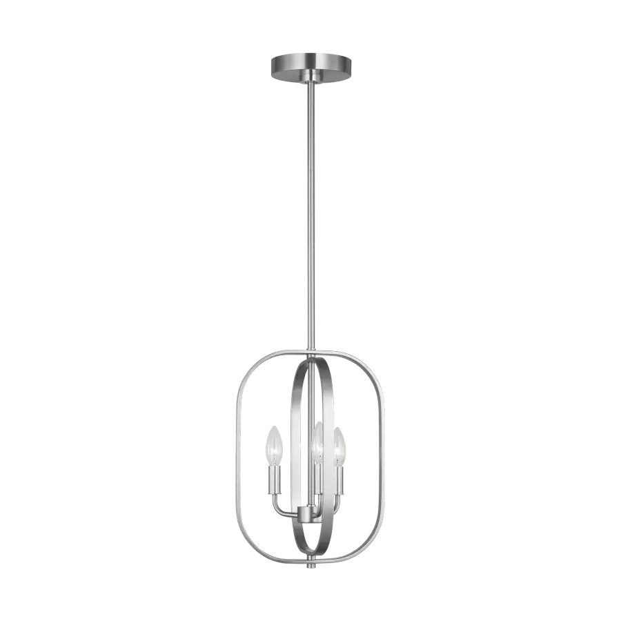 Loretto Three Light Chandelier in Brushed Nickel - Image 3