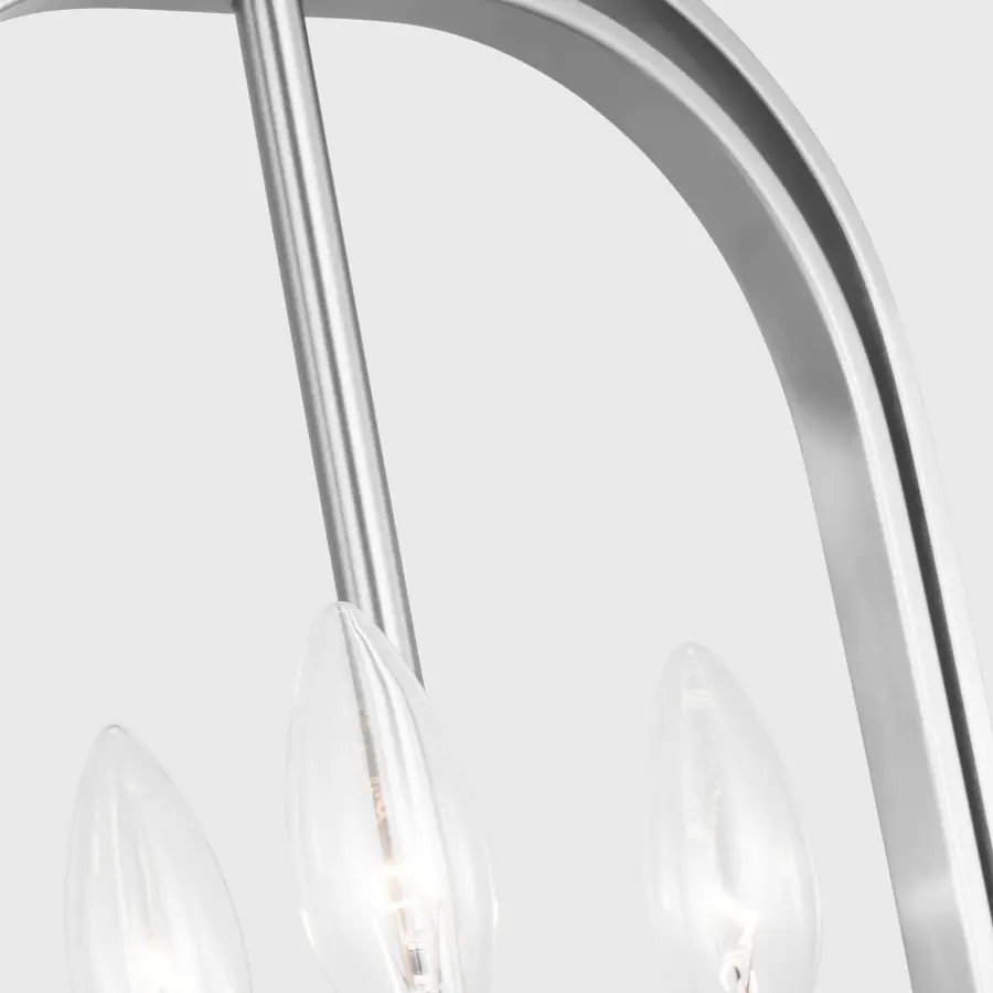 Loretto Three Light Chandelier in Brushed Nickel - Image 6