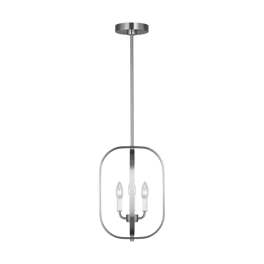 Loretto Three Light Chandelier in Brushed Nickel - Image 8