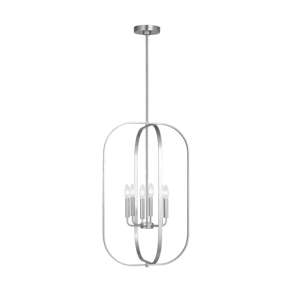 Loretto Six Light Chandelier in Brushed Nickel - Image 3