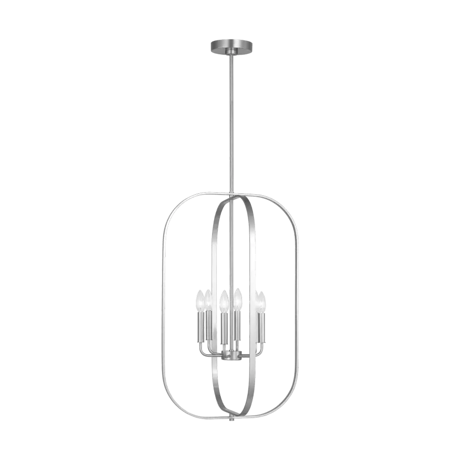 Loretto Six Light Chandelier in Brushed Nickel - Image 3