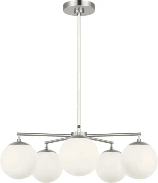 Nube Five Light Chandelier in Brushed Nickel - Image 4