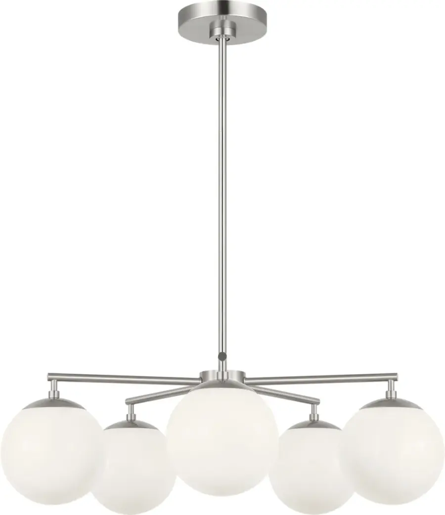 Nube Five Light Chandelier in Brushed Nickel - Image 4