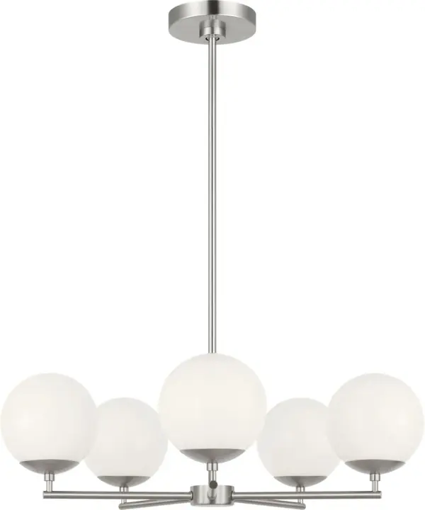 Nube Five Light Chandelier in Brushed Nickel - Image 7