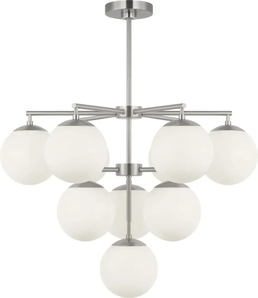 Nube Ten Light Chandelier in Brushed Nickel - Image 1