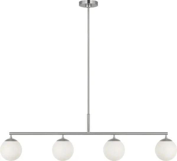 Nube Four Light Linear Chandelier in Brushed Nickel - Image 1