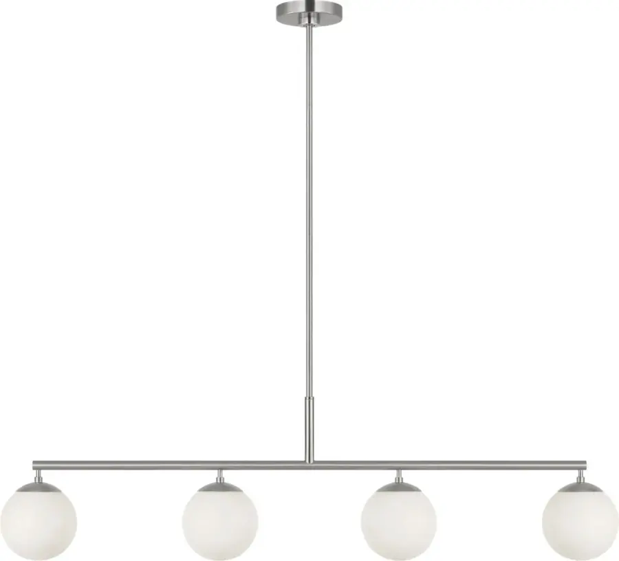 Nube Four Light Linear Chandelier in Brushed Nickel - Image 1
