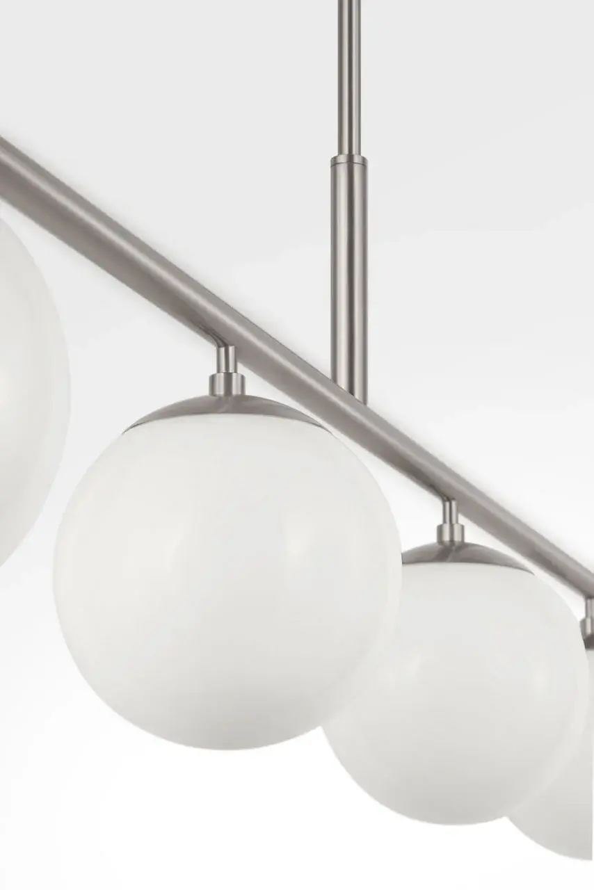 Nube Four Light Linear Chandelier in Brushed Nickel - Image 3