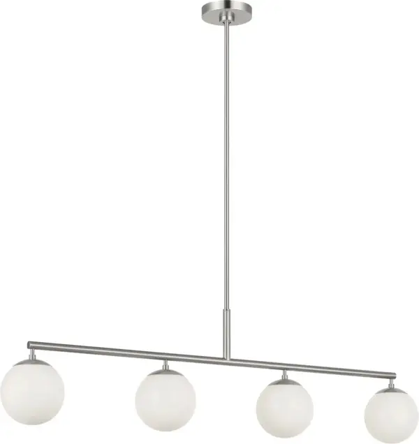 Nube Four Light Linear Chandelier in Brushed Nickel - Image 2