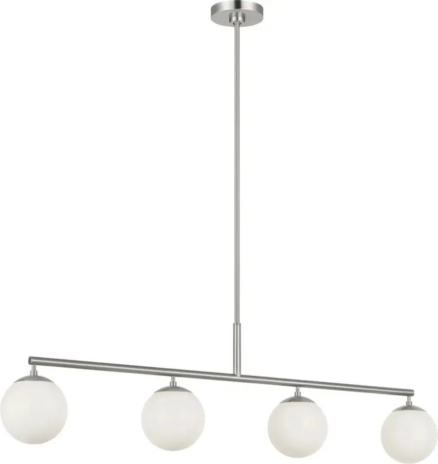 Nube Four Light Linear Chandelier in Brushed Nickel - Image 2