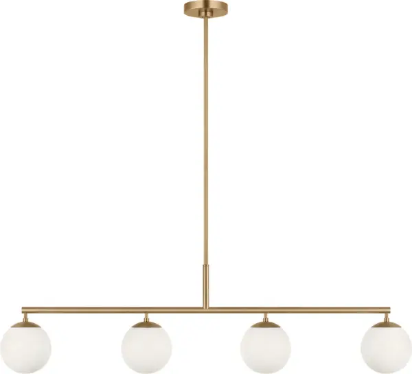 Nube Four Light Linear Chandelier in Satin Brass - Image 1