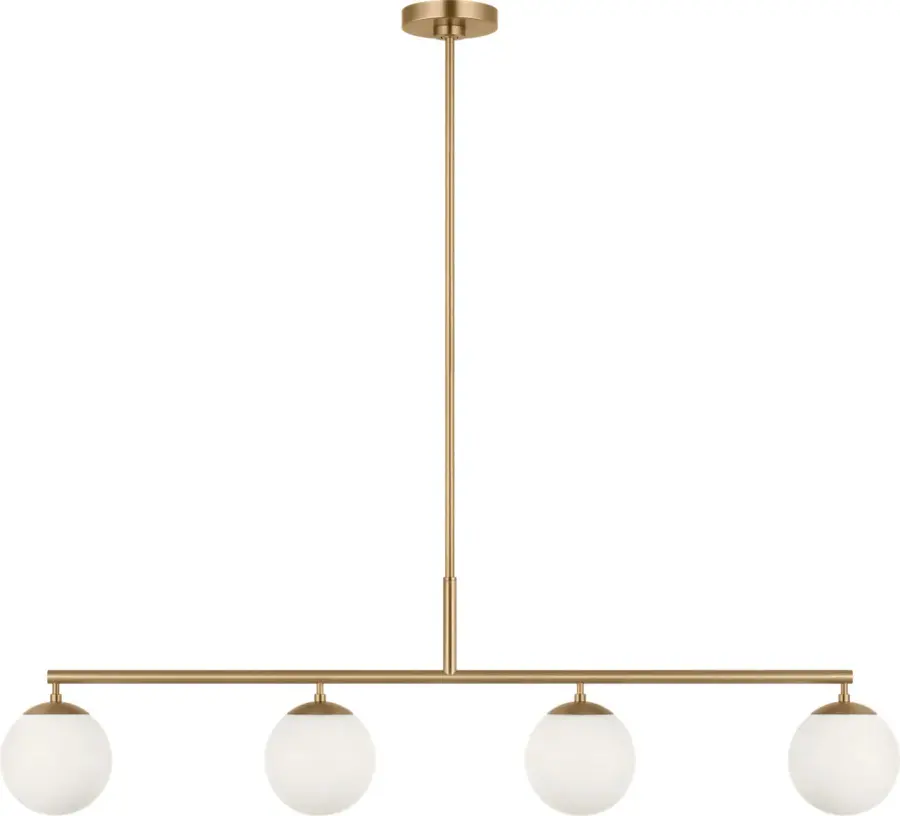 Nube Four Light Linear Chandelier in Satin Brass - Image 1