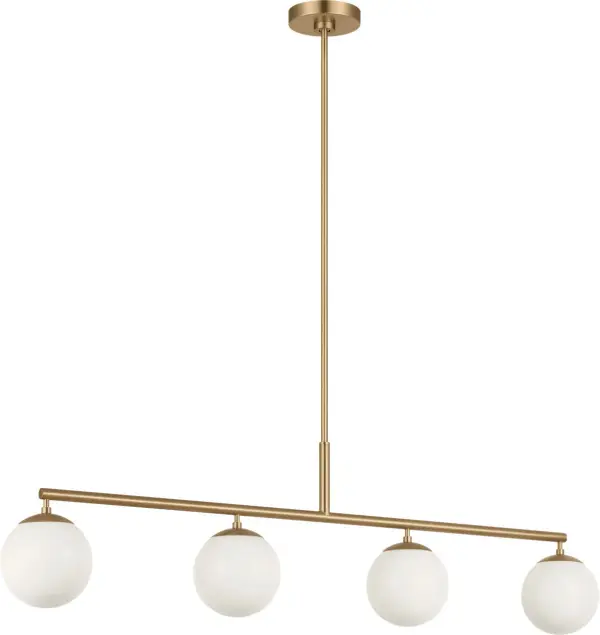 Nube Four Light Linear Chandelier in Satin Brass - Image 4