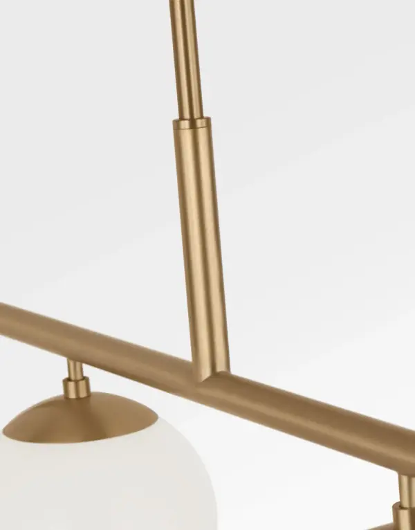 Nube Four Light Linear Chandelier in Satin Brass - Image 3