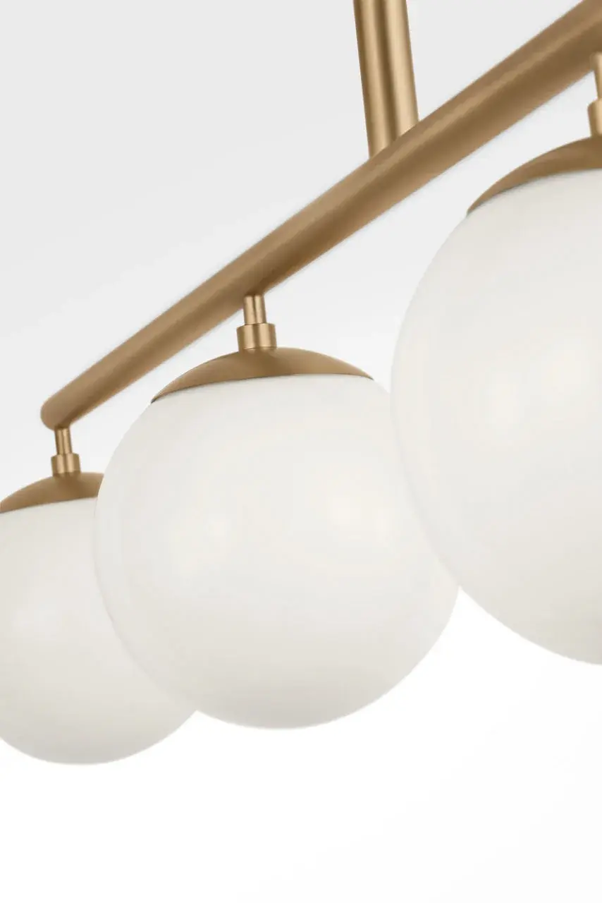 Nube Four Light Linear Chandelier in Satin Brass - Image 2
