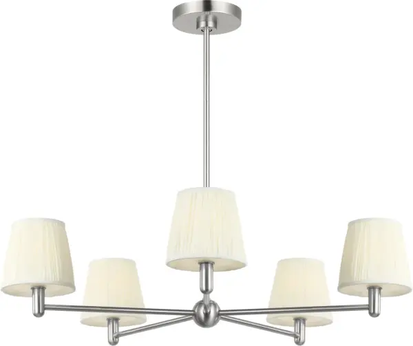 Vilera Five Light Chandelier in Brushed Nickel - Image 4