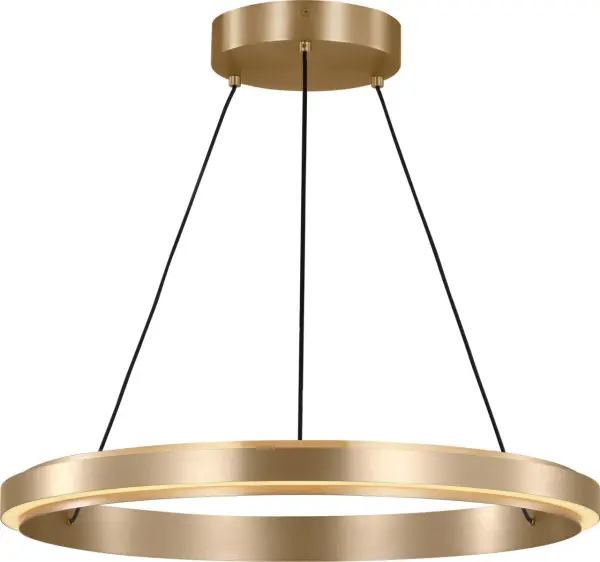 The Aro 24" LED Chandelier delivers architectural minimalism with practical versatility. Its low-profile metal ring and silicone diffuser create balanced up-and-down lighting, while selectable color temperature (2700K-5000K) adapts to any space.
