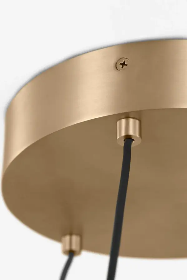 The Aro 24" LED Chandelier delivers architectural minimalism with practical versatility. Its low-profile metal ring and silicone diffuser create balanced up-and-down lighting, while selectable color temperature (2700K-5000K) adapts to any space. - alternate view