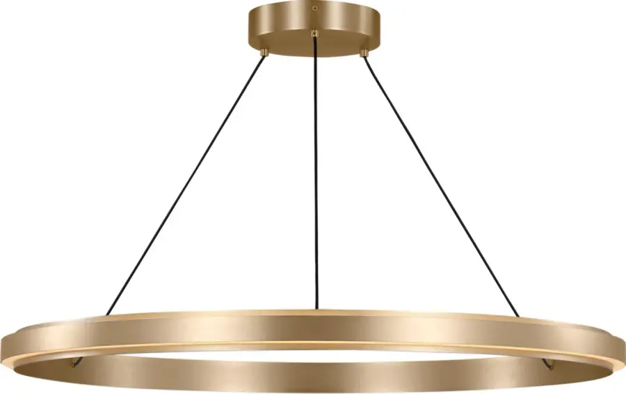 Aro 36" LED Chandelier in Satin Brass - Image 1