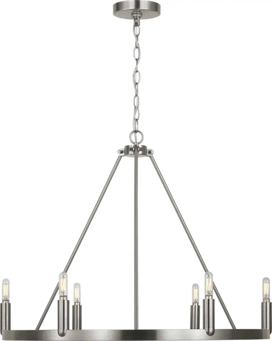 Mirla Six Light Chandelier in Brushed Nickel - Image 1