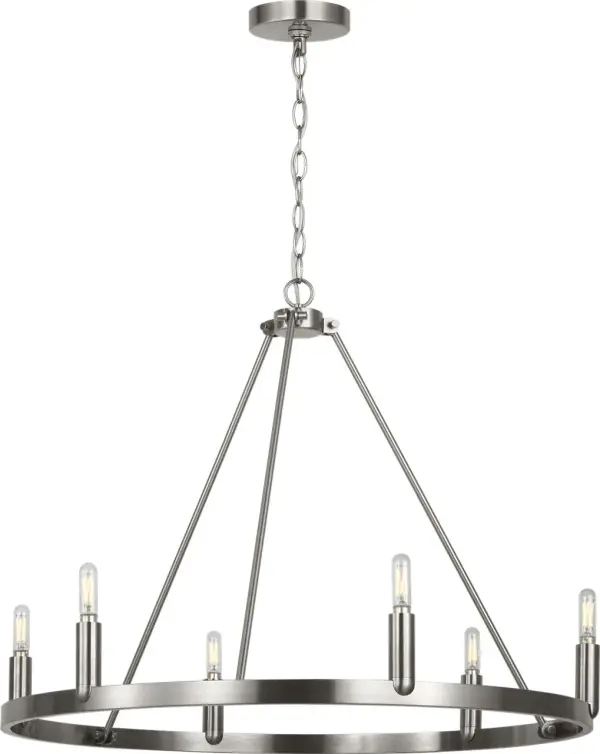 Mirla Six Light Chandelier in Brushed Nickel - Image 3