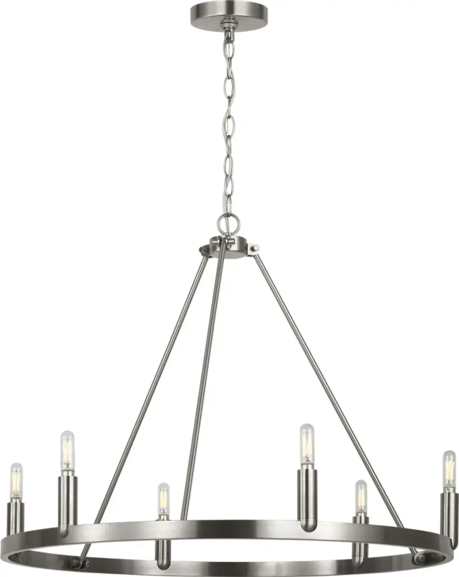 Mirla Six Light Chandelier in Brushed Nickel - Image 3