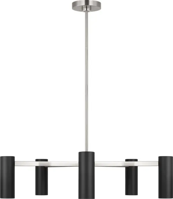 Zentro Five Light Chandelier in Brushed Nickel - Image 1