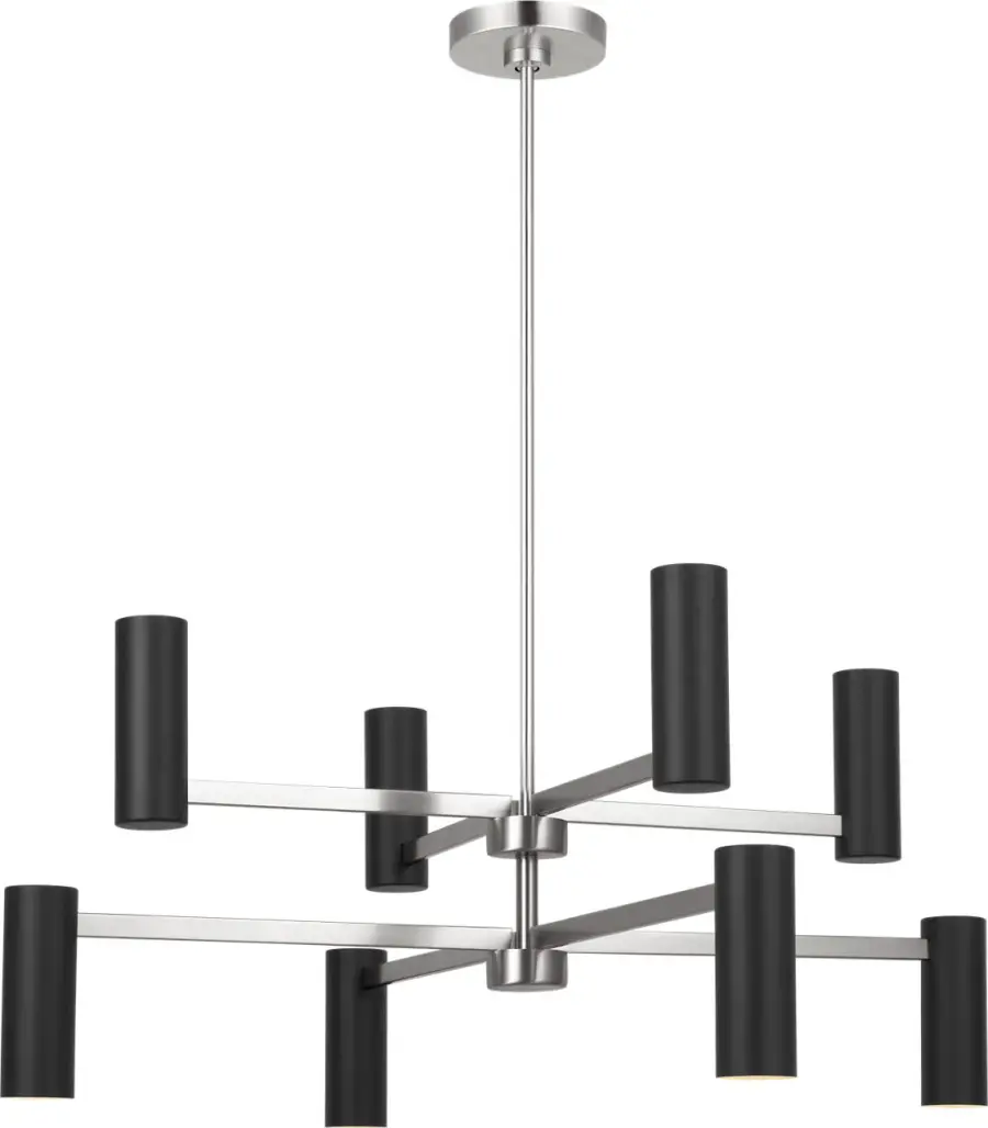 Zentro Eight Light Chandelier in Brushed Nickel - Image 1