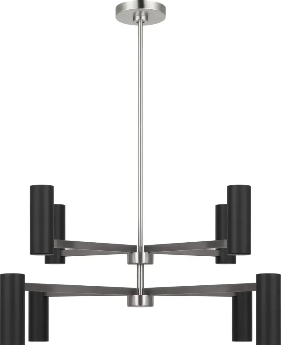 Zentro Eight Light Chandelier in Brushed Nickel - Image 2