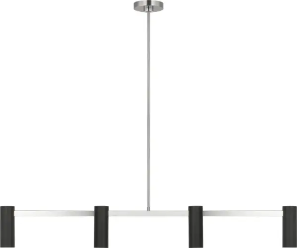 Zentro Four Light Linear Chandelier in Brushed Nickel - Image 1